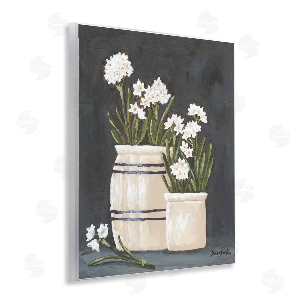 Sara Baker Vintage Crocks & Paperwhites Wall Plaque Art Print