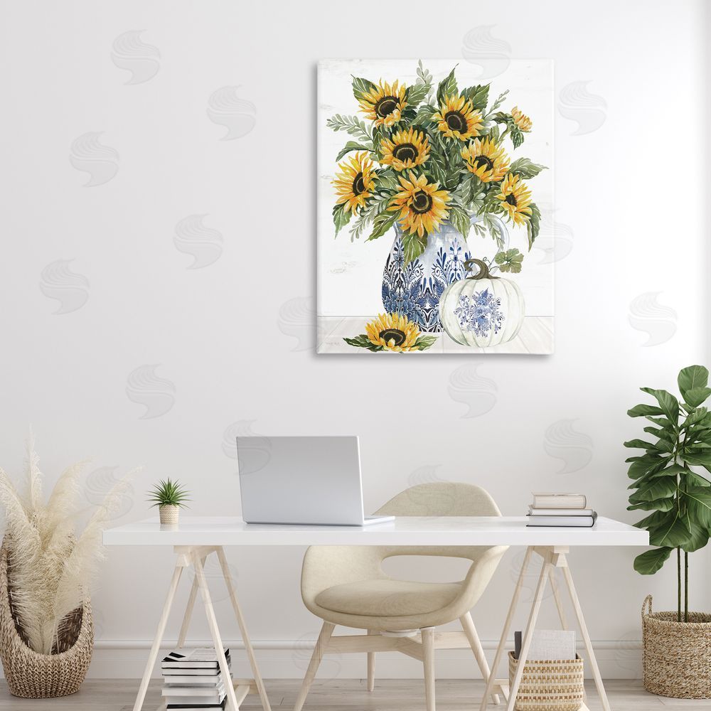 Cindy Jacobs Imperial Autumn Sunflowers Canvas Wall Art Print in Room