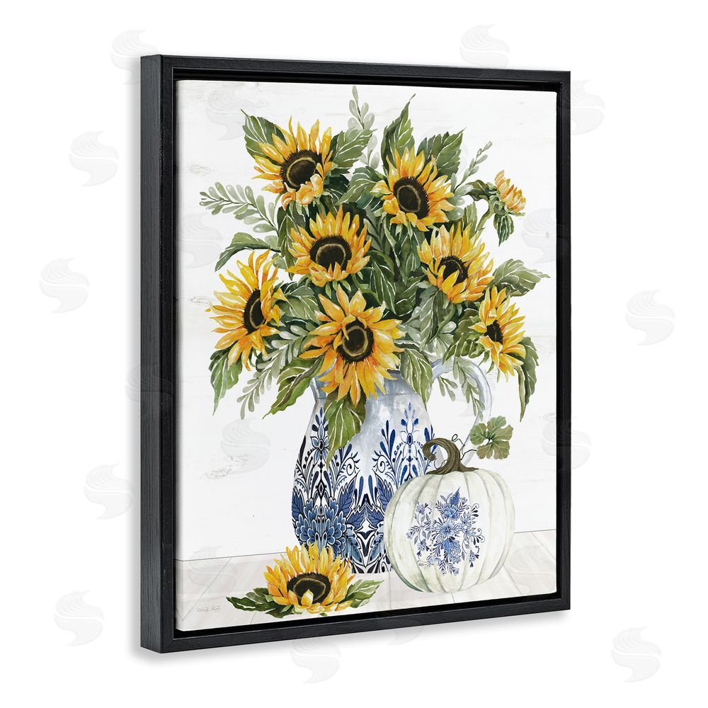 Cindy Jacobs Imperial Autumn Sunflowers Black Floating Frame Canvas Wall Art Print