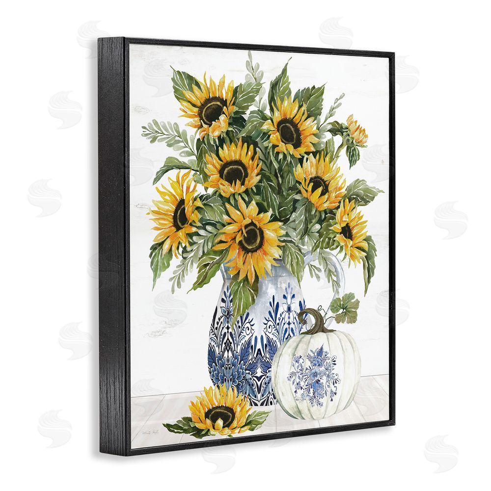 Cindy Jacobs Imperial Autumn Sunflowers Black Framed Giclee Wall Art Print