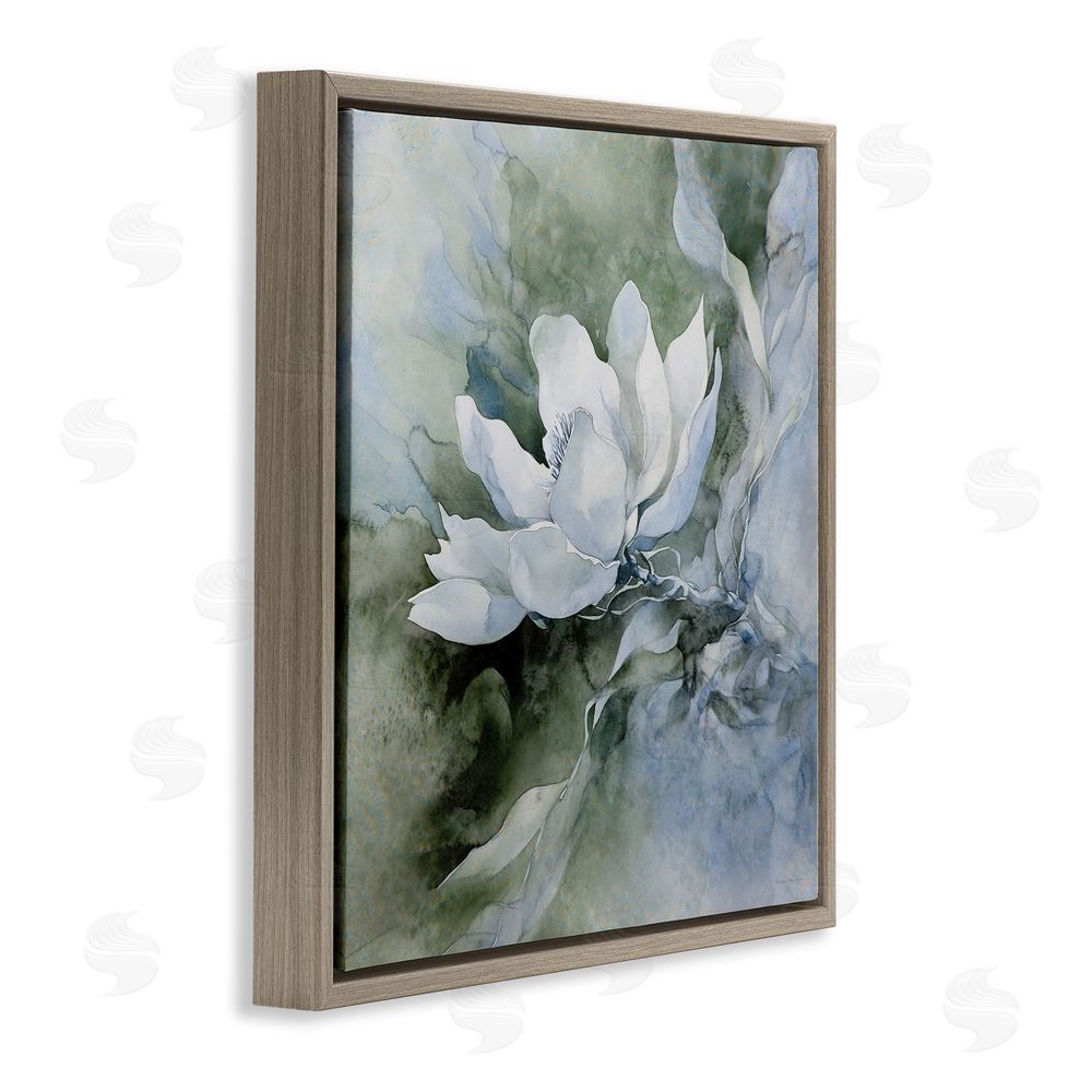Svetlana Aleynikova Fluid Whimsical Flower Brown Floating Frame Canvas Wall Art Print