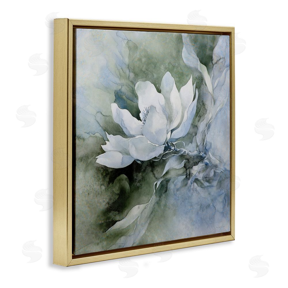 Svetlana Aleynikova Fluid Whimsical Flower Gold Floating Frame Canvas Wall Art Print