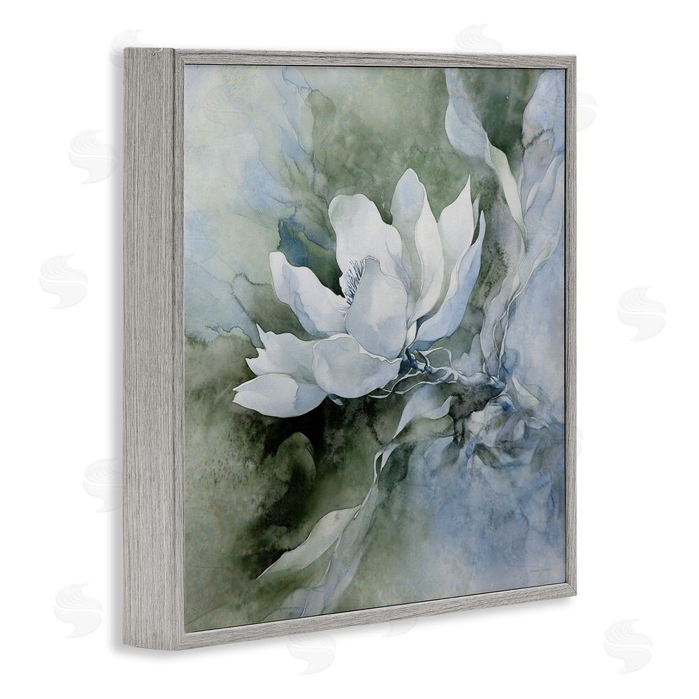 Svetlana Aleynikova Fluid Whimsical Flower Gray Framed Giclee Wall Art Print