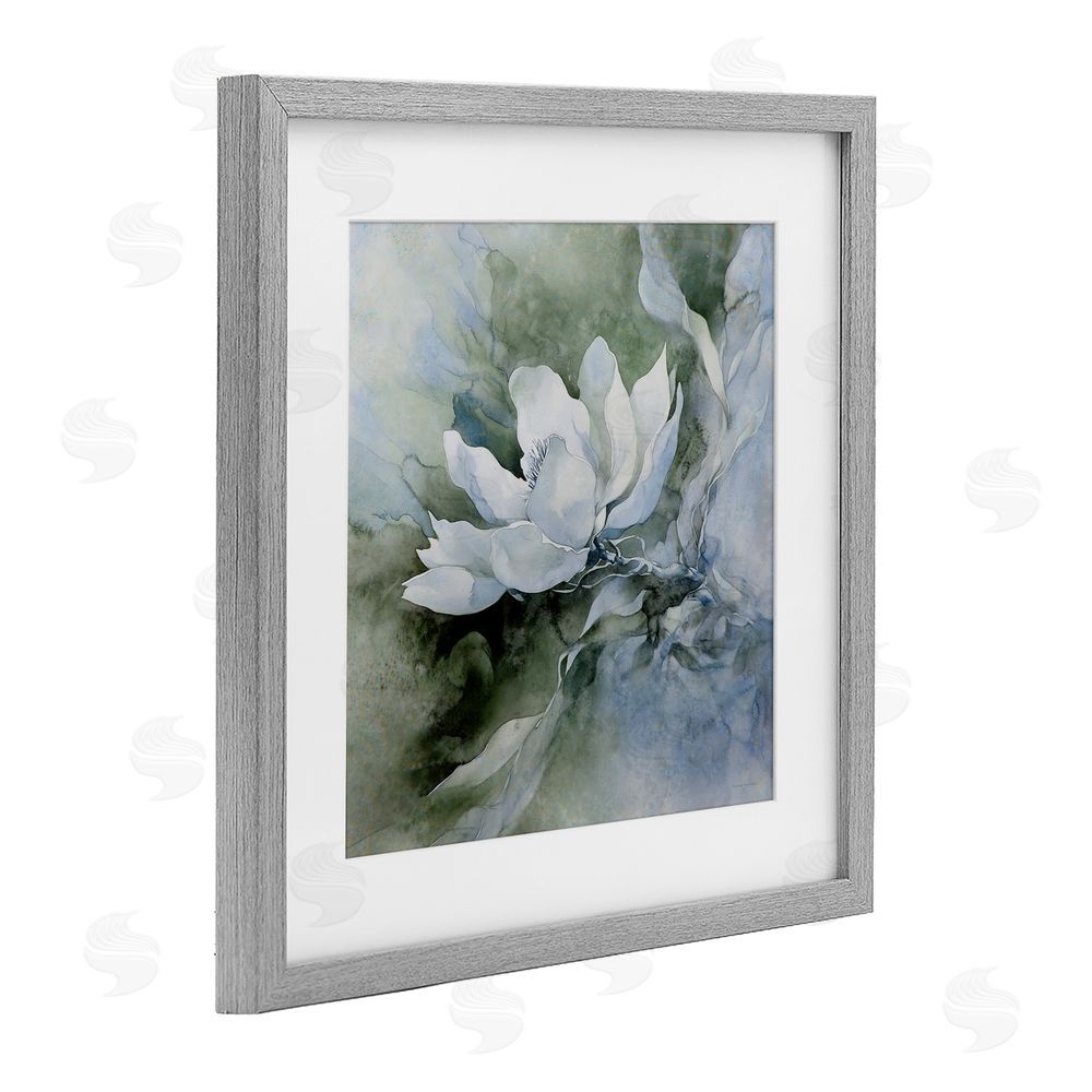 Svetlana Aleynikova Fluid Whimsical Flower Gray Framed Print Under Glass Wall Art