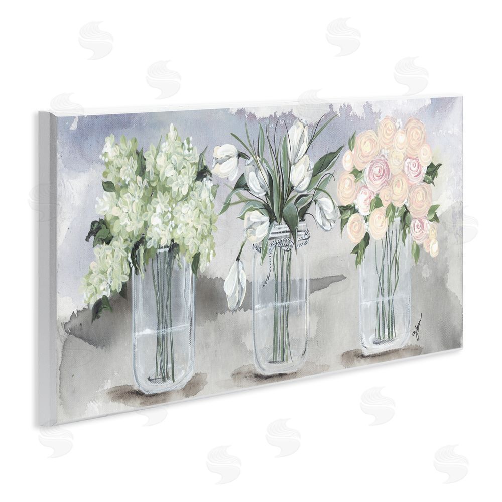 Julie Norkus Mason Jar Flower Watercolor Wall Plaque Art Print