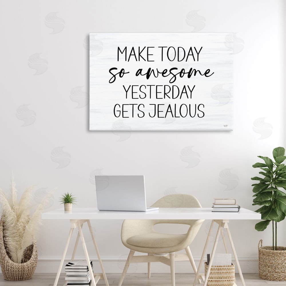 Lux + Me Designs Today So Awesome Yesterday Jealous Stretched Canvas Wall Art in Room