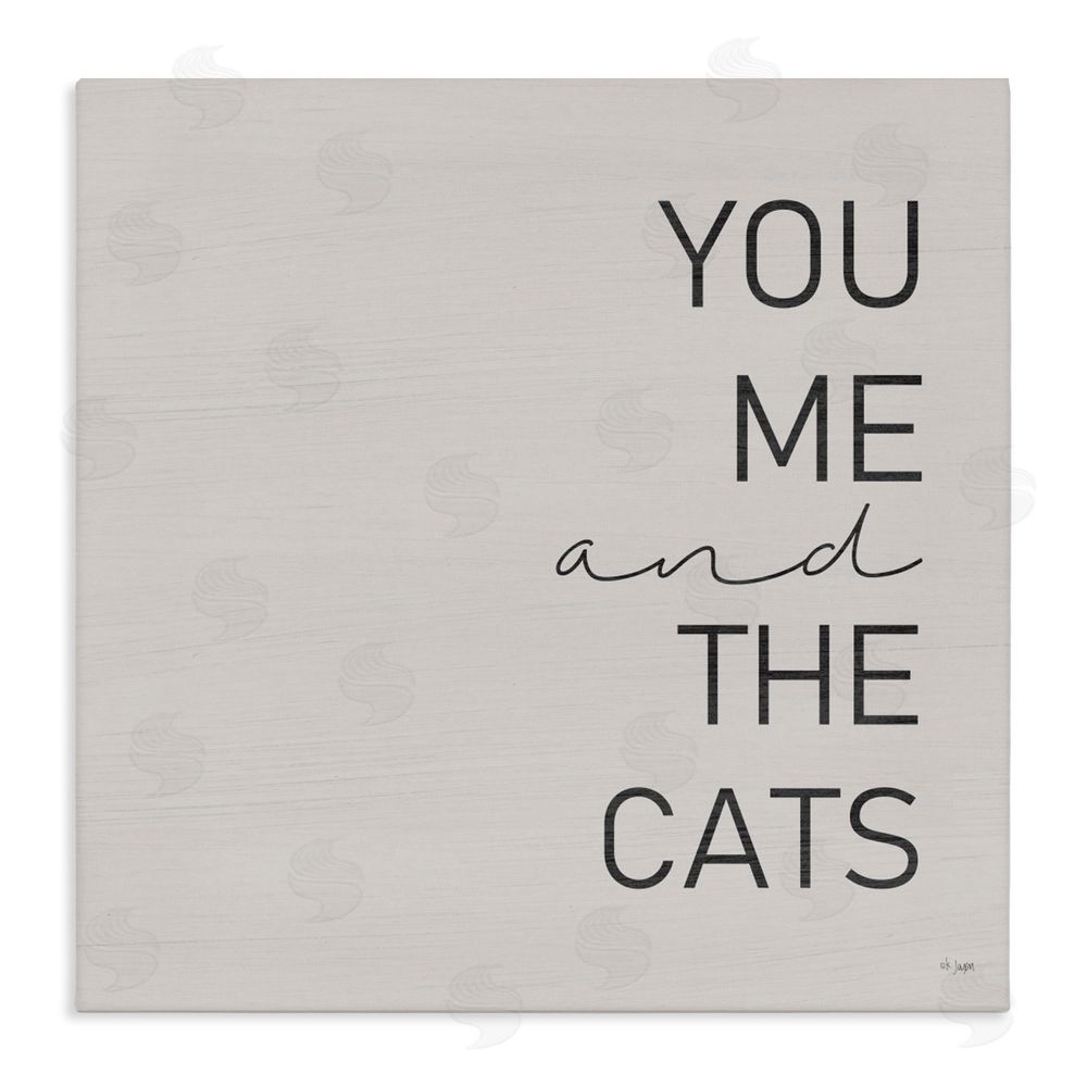 Jaxn Blvd. Minimal You Me & Cats Stretched Canvas Wall Art Print