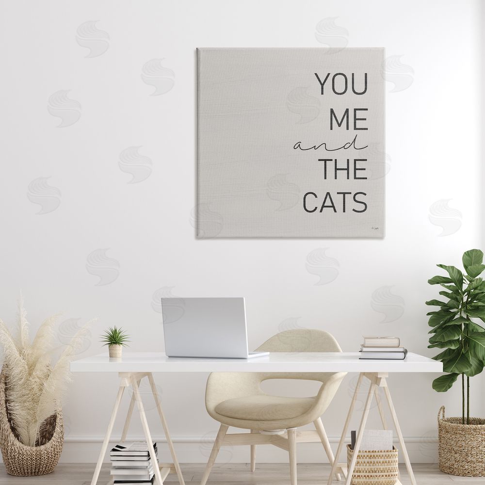 Jaxn Blvd. Minimal You Me & Cats Canvas Wall Art Print in Room