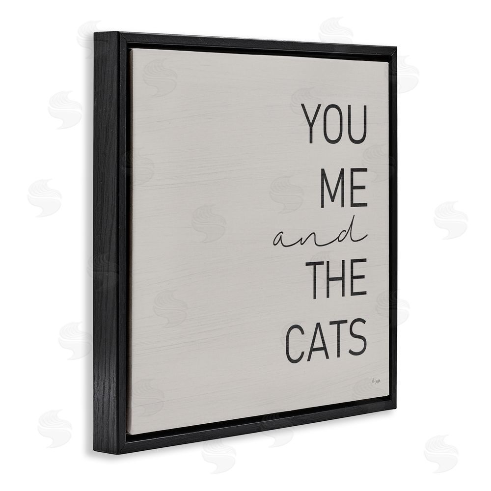 Jaxn Blvd. Minimal You Me & Cats Black Floating Frame Canvas Wall Art Print