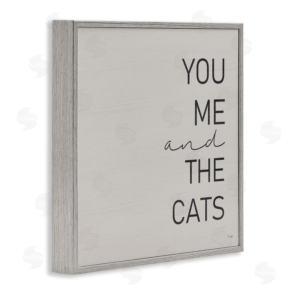 Jaxn Blvd. Minimal You Me & Cats Gray Framed Giclee Wall Art Print