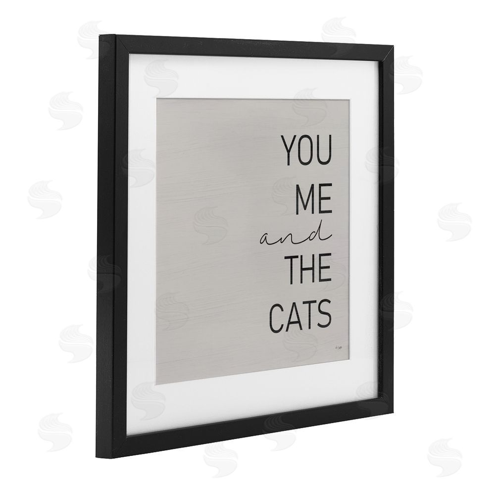 Jaxn Blvd. Minimal You Me & Cats Black Framed Print Under Glass Wall Art
