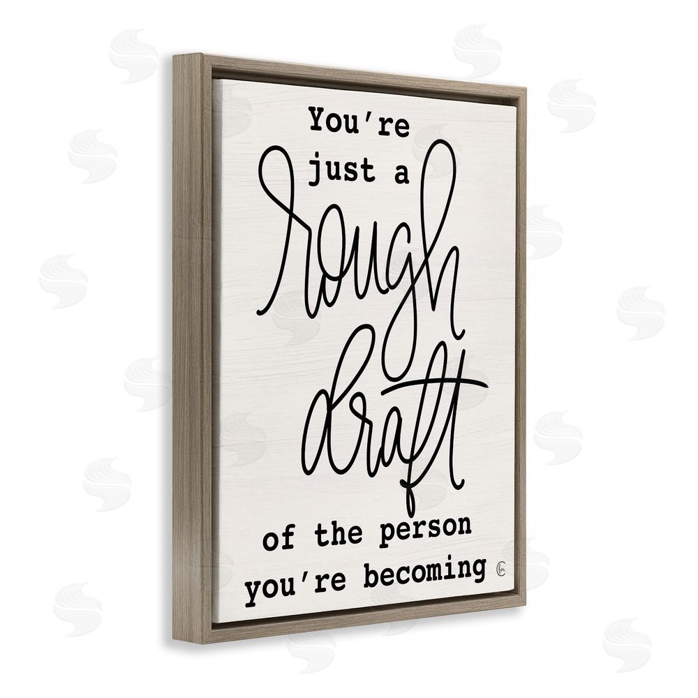 Fearfully Made Creations Rough Draft Of Person Brown Floating Frame Canvas Wall Art Print