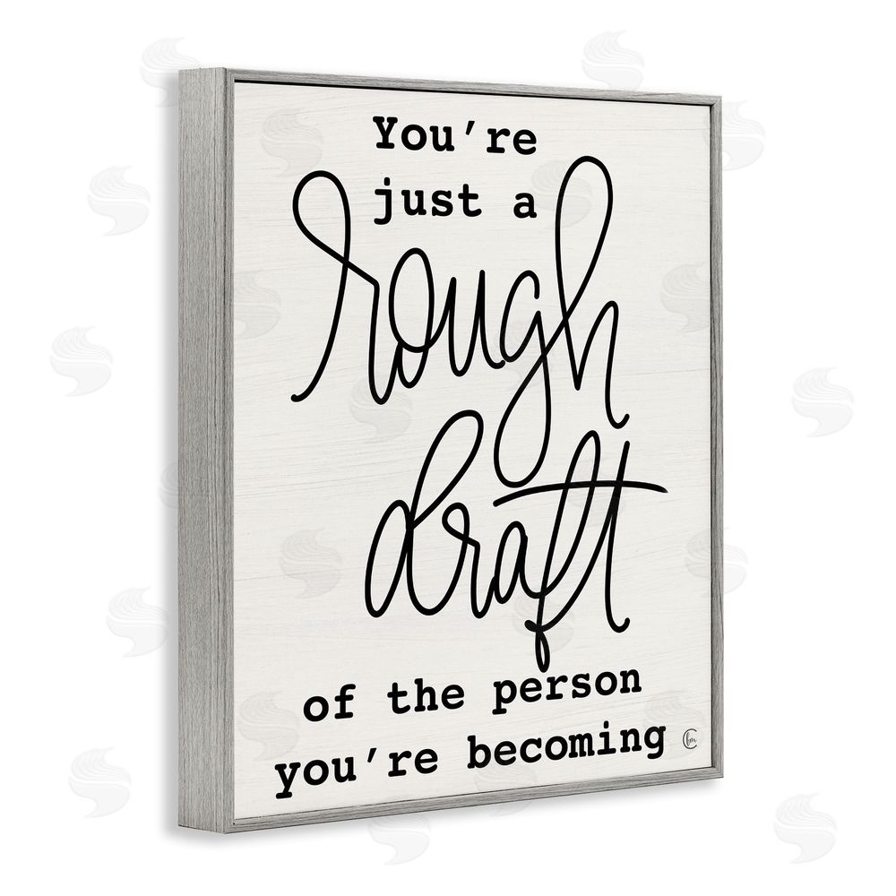 Fearfully Made Creations Rough Draft Of Person Gray Framed Giclee Wall Art Print