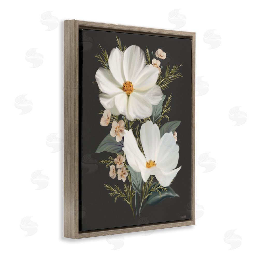 House Fenway Old Lace Cosmos Brown Floating Frame Canvas Wall Art Print