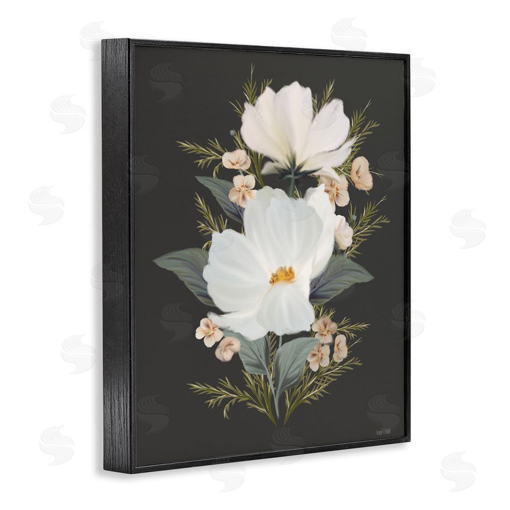 House Fenway Lace Cosmos Flowers Black Framed Giclee Wall Art Print