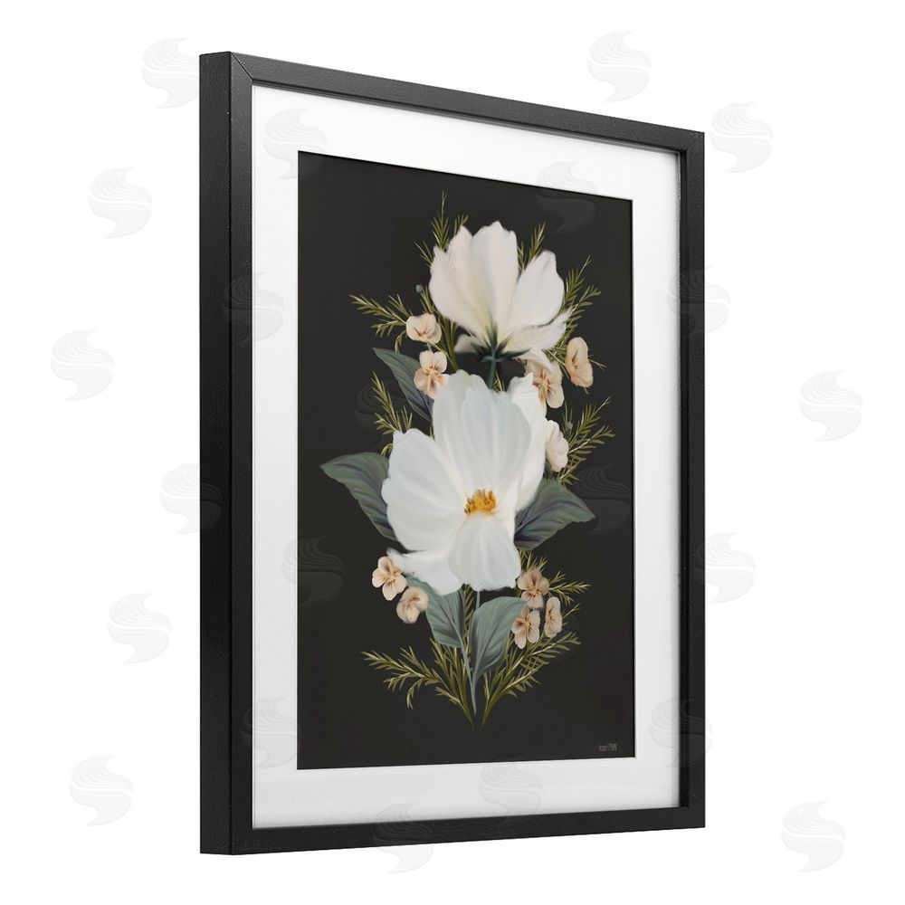 House Fenway Lace Cosmos Flowers Black Framed Print Under Glass Wall Art