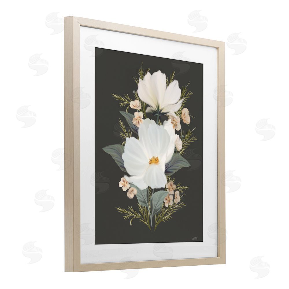 House Fenway Lace Cosmos Flowers Birch Framed Print Under Glass Wall Art