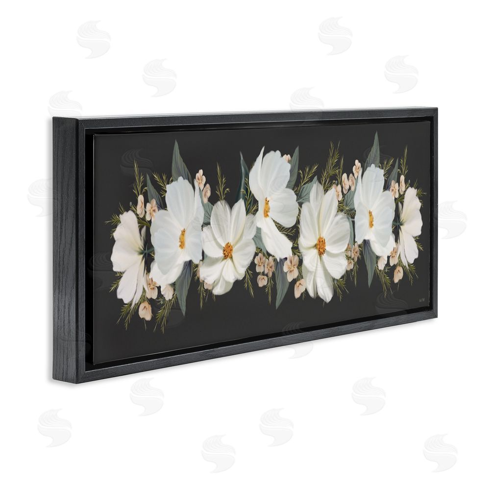House Fenway Line Of Lace Cosmos Black Floating Frame Canvas Wall Art Print