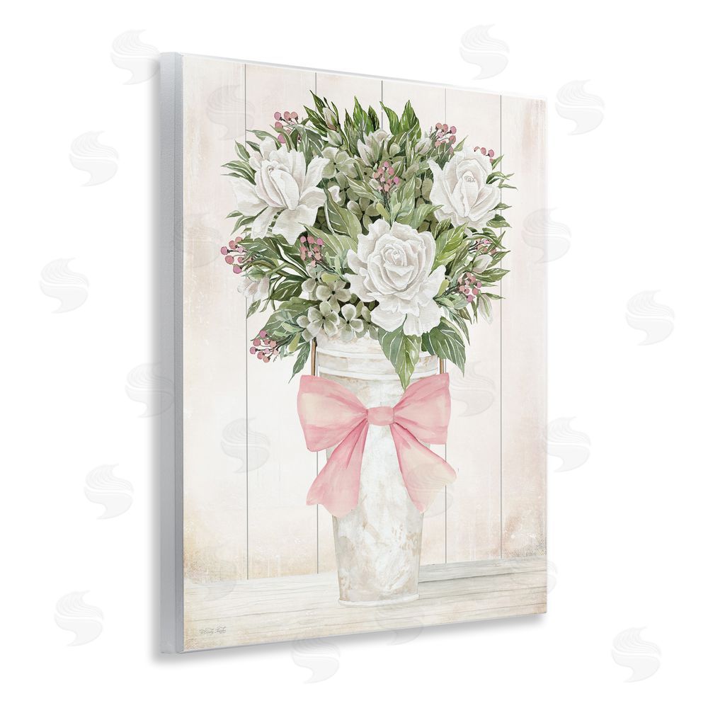 Cindy Jacobs Pretty In Pink Roses & Bow Wall Plaque Art Print