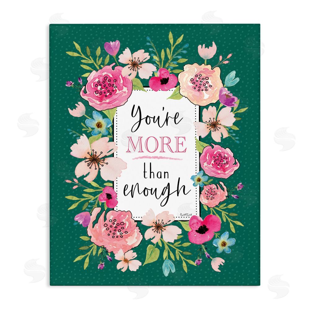 Elizabeth Tyndall More Than Enough with Florals Stretched Canvas Wall Art Print