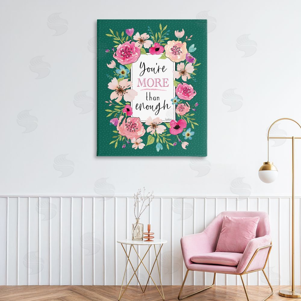Elizabeth Tyndall More Than Enough with Florals Canvas Wall Art Print in Room