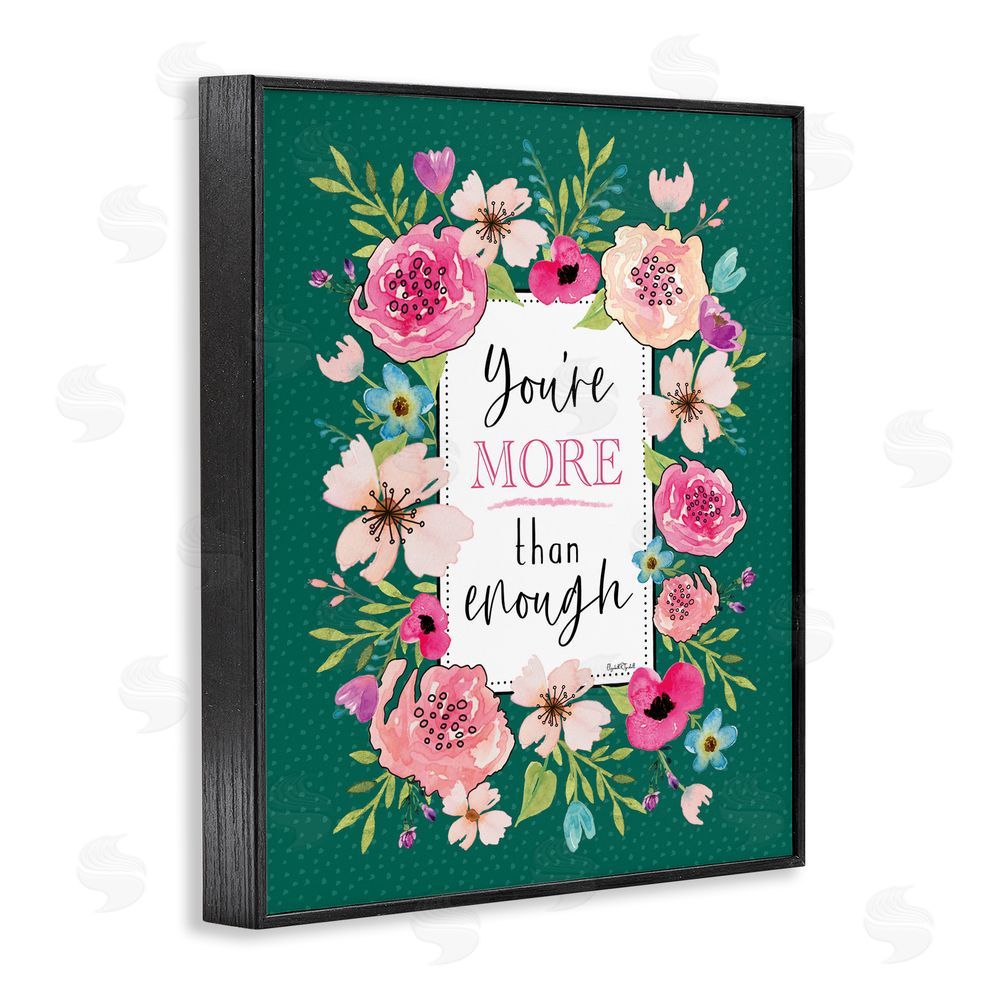 Elizabeth Tyndall More Than Enough with Florals Black Framed Giclee Wall Art Print