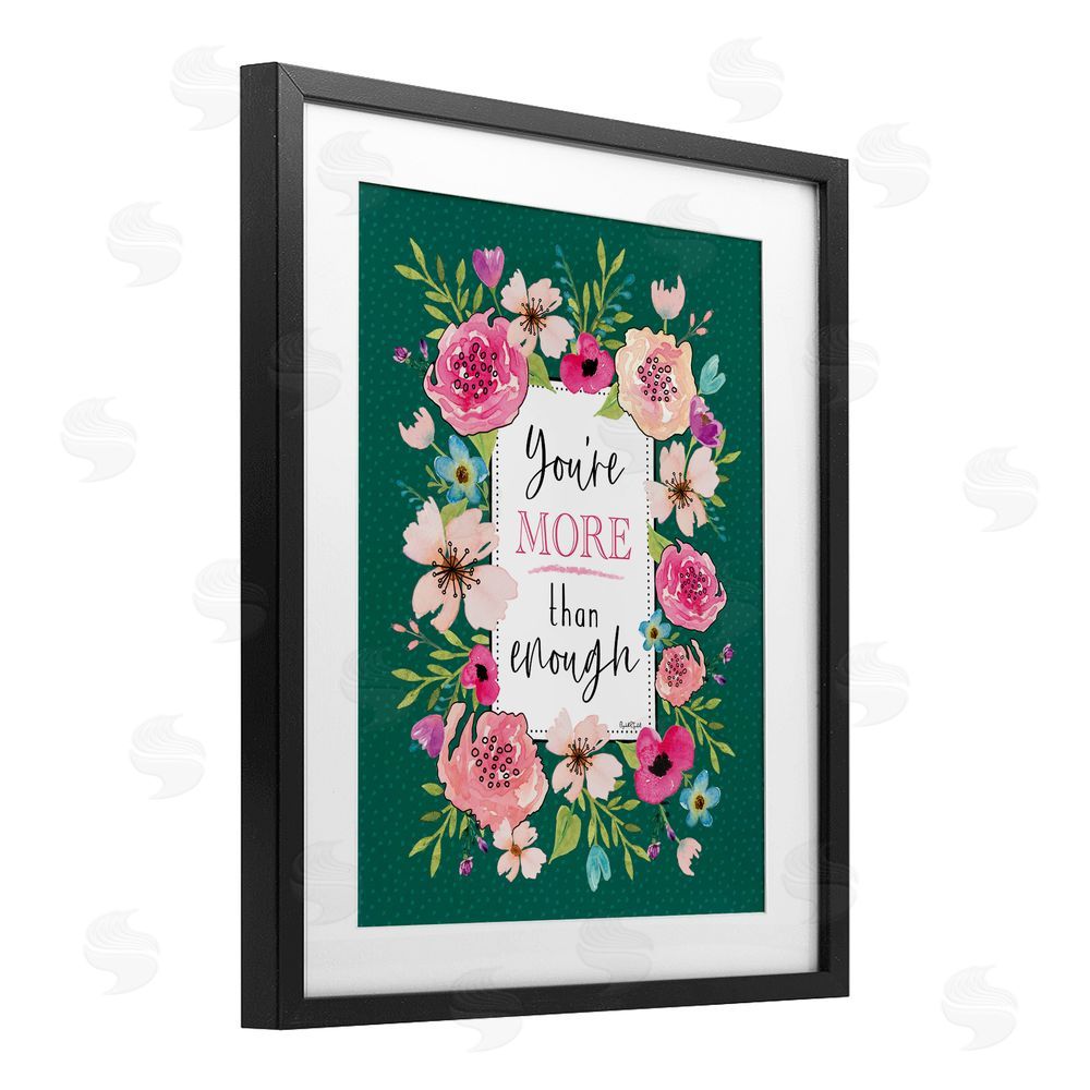 Elizabeth Tyndall More Than Enough with Florals Black Framed Print Under Glass Wall Art