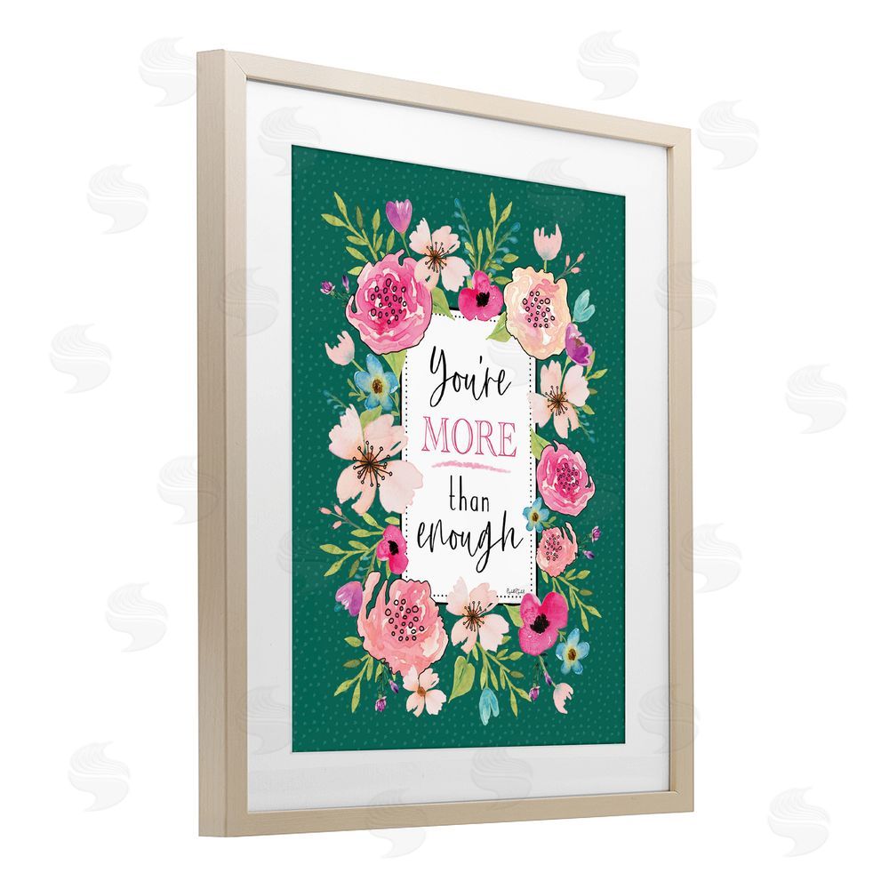 Elizabeth Tyndall More Than Enough with Florals Birch Framed Print Under Glass Wall Art