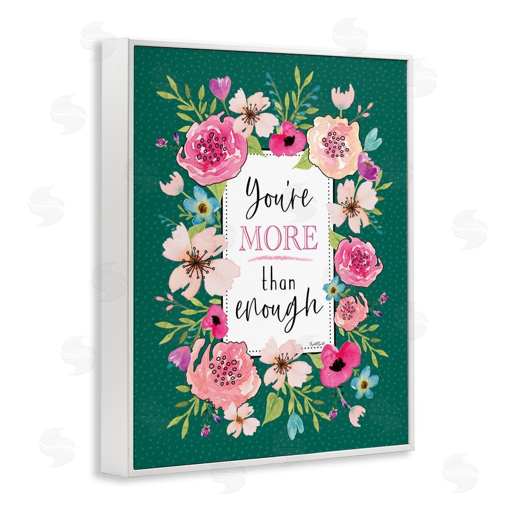 Elizabeth Tyndall More Than Enough with Florals White Framed Giclee Wall Art Print