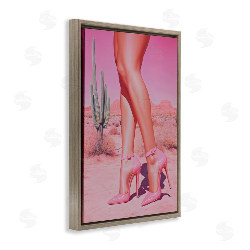 Heidi Kuntz Desert Heels Cowgirl Brown Floating Frame Canvas Wall Art Print