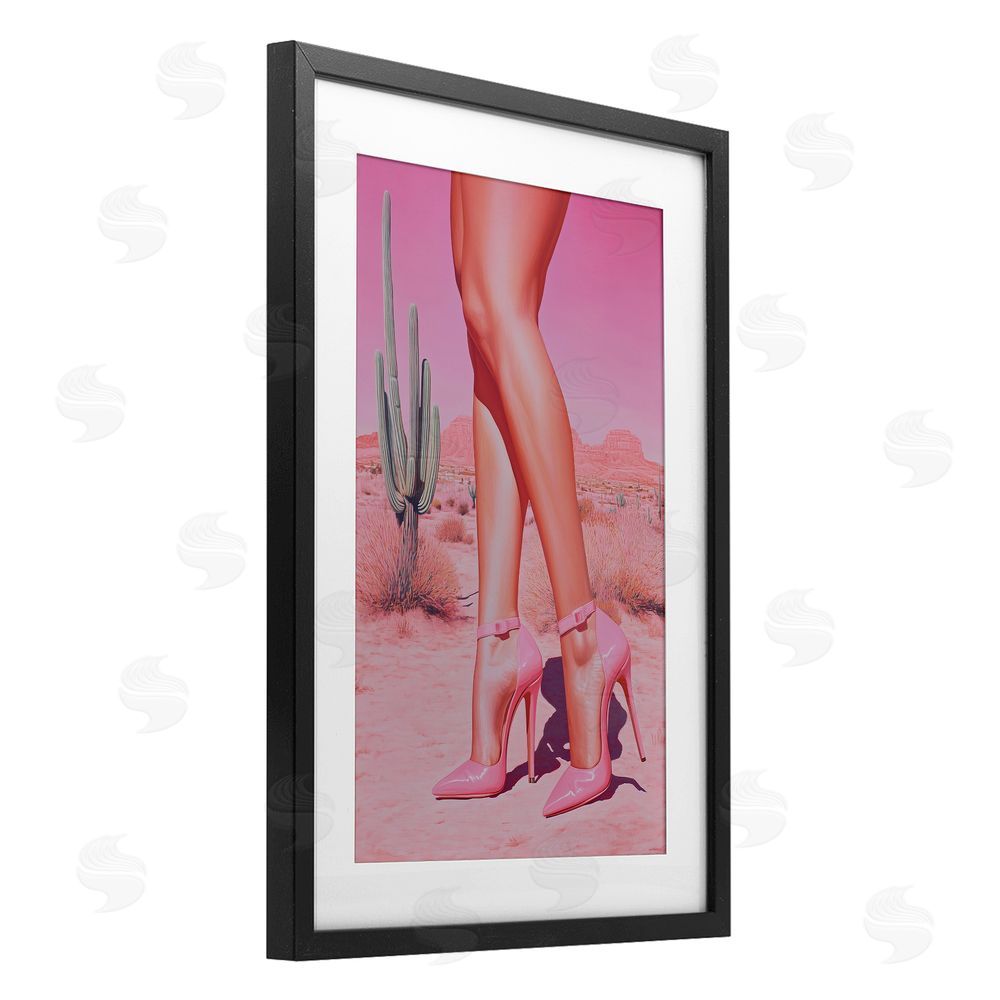 Heidi Kuntz Desert Heels Cowgirl Black Framed Print Under Glass Wall Art
