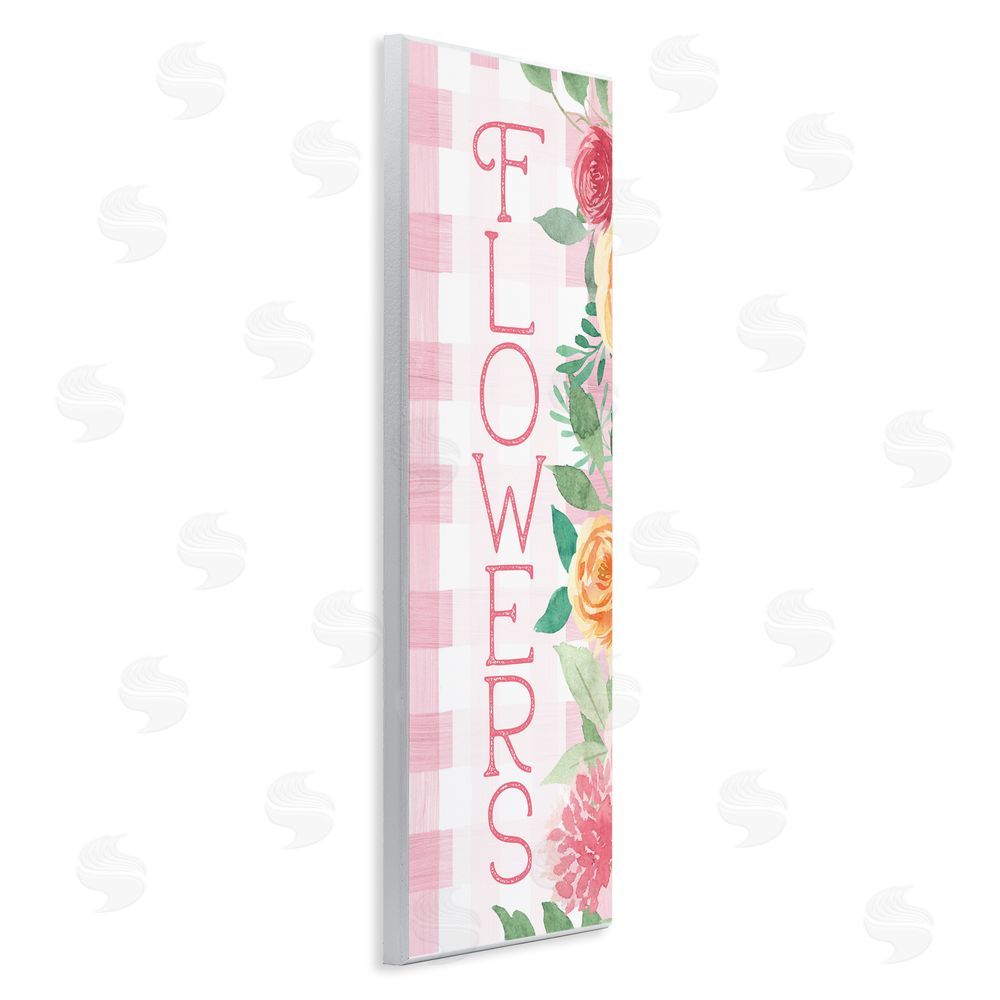 Lux + Me Designs Pink Gingham & Flowers Wall Plaque Art Print