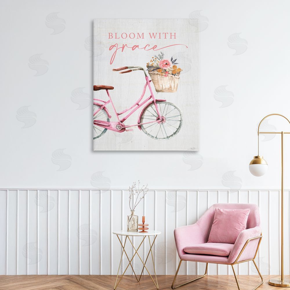 Lux + Me Designs Bloom With Grace Bicycle Stretched Canvas Wall Art in Room