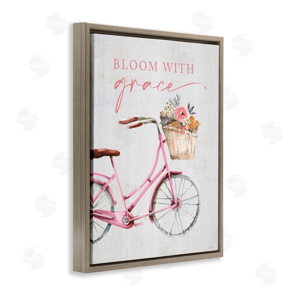 Lux + Me Designs Bloom With Grace Bicycle Brown Floating Frame Canvas Wall Art Print