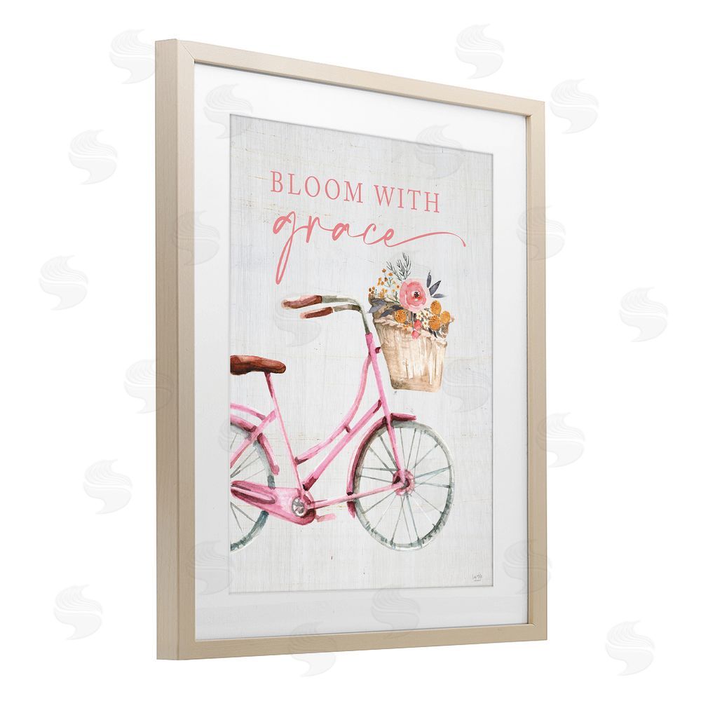 Lux + Me Designs Bloom With Grace Bicycle Birch Framed Print Under Glass Wall Art
