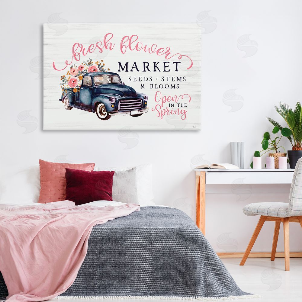 Lux + Me Designs Antique Spring Market Stretched Canvas Wall Art in Room