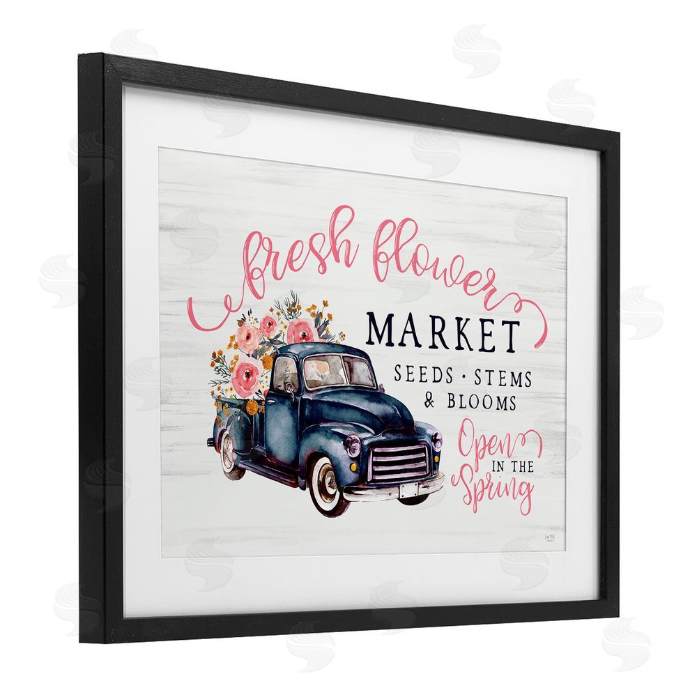 Lux + Me Designs Antique Spring Market Black Framed Print Under Glass Wall Art