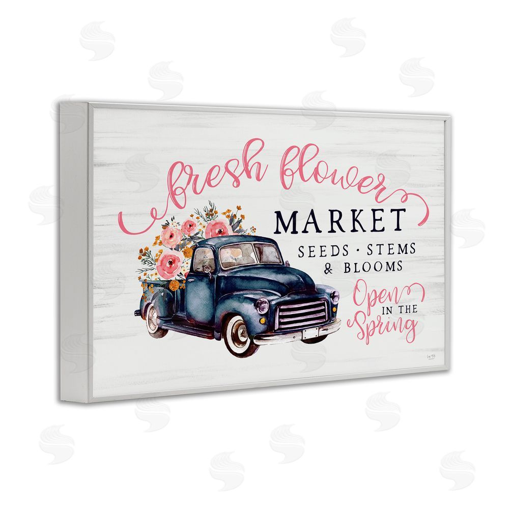 Lux + Me Designs Antique Spring Market White Framed Giclee Wall Art Print
