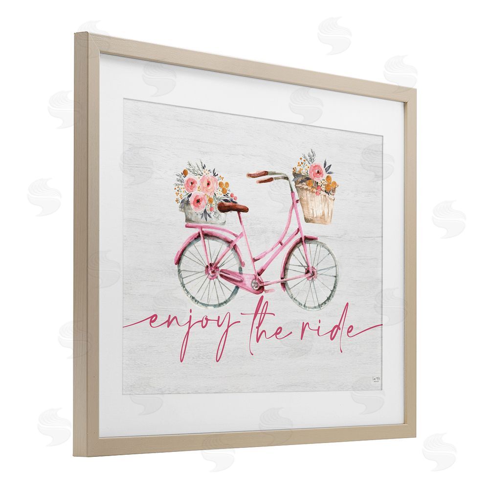 Lux + Me Designs Enjoy The Ride Bicycle Birch Framed Print Under Glass Wall Art