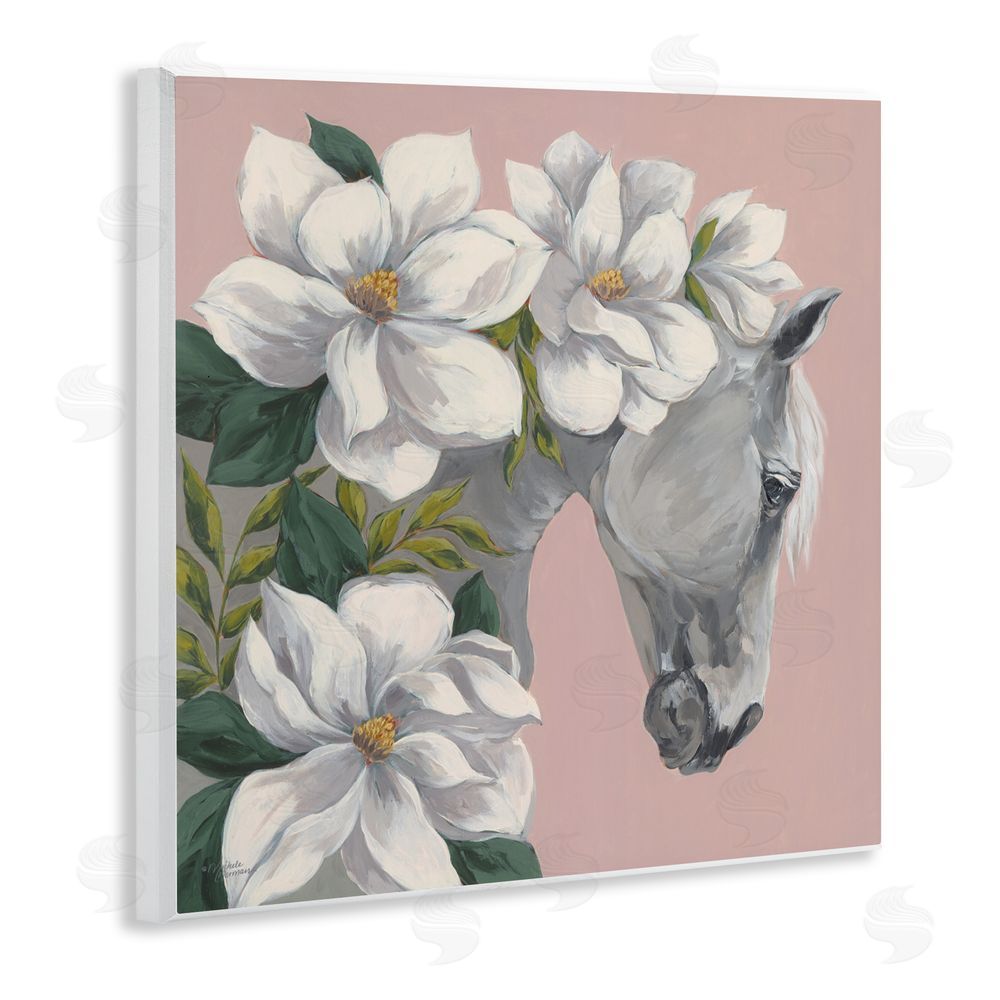 Michele Norman Sweet Maggie Floral Horse Wall Plaque Art Print