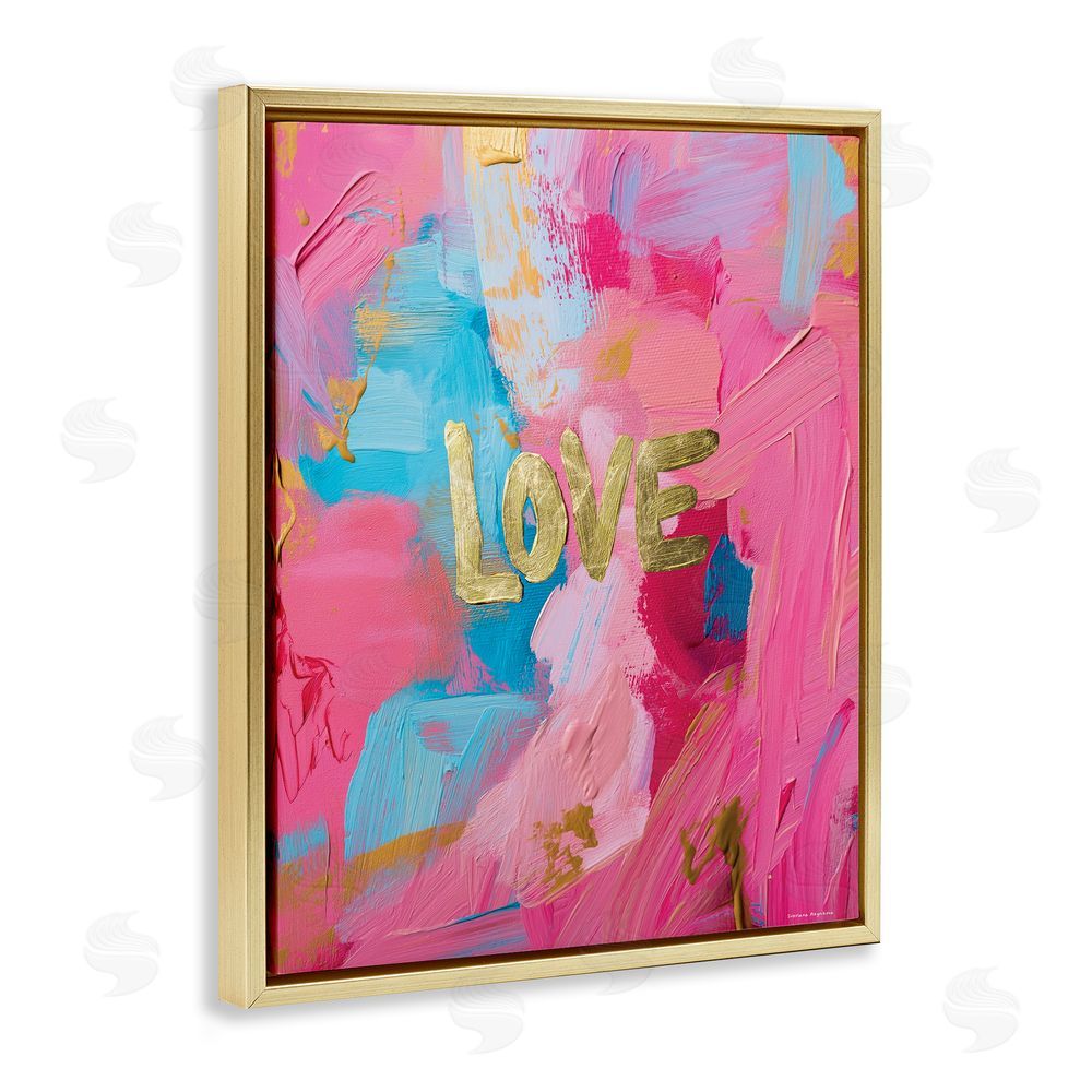 Svetlana Aleynikova Glam Love In Motion Gold Floating Frame Canvas Wall Art Print