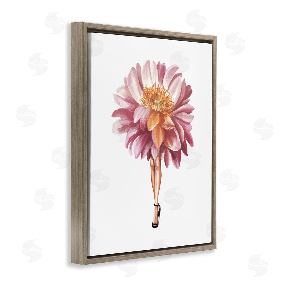 Svetlana Aleynikova Glam Floral Walkway Brown Floating Frame Canvas Wall Art Print
