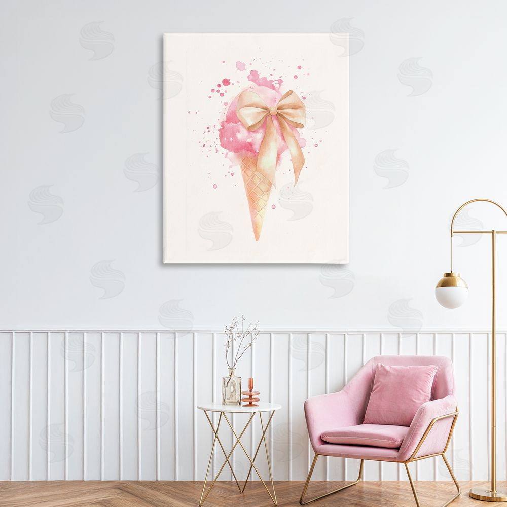 Svetlana Aleynikova Icy Charm Ice Cream Cone Canvas Wall Art Print in Room