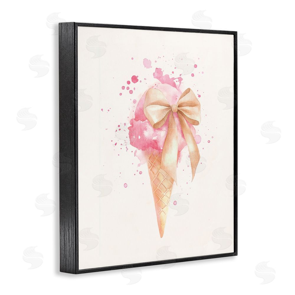 Svetlana Aleynikova Icy Charm Ice Cream Cone Black Framed Giclee Wall Art Print