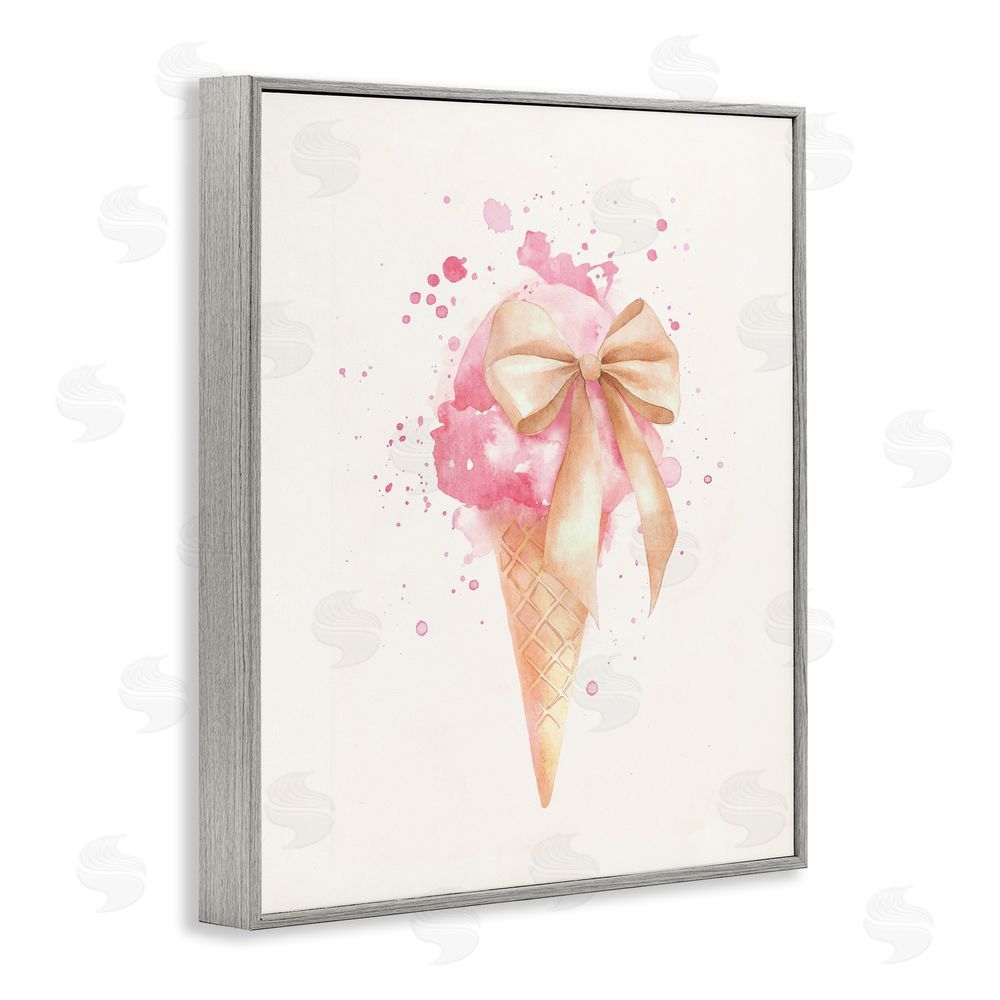 Svetlana Aleynikova Icy Charm Ice Cream Cone Gray Framed Giclee Wall Art Print