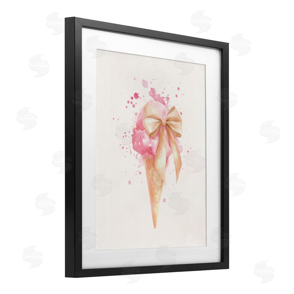 Svetlana Aleynikova Icy Charm Ice Cream Cone Black Framed Print Under Glass Wall Art