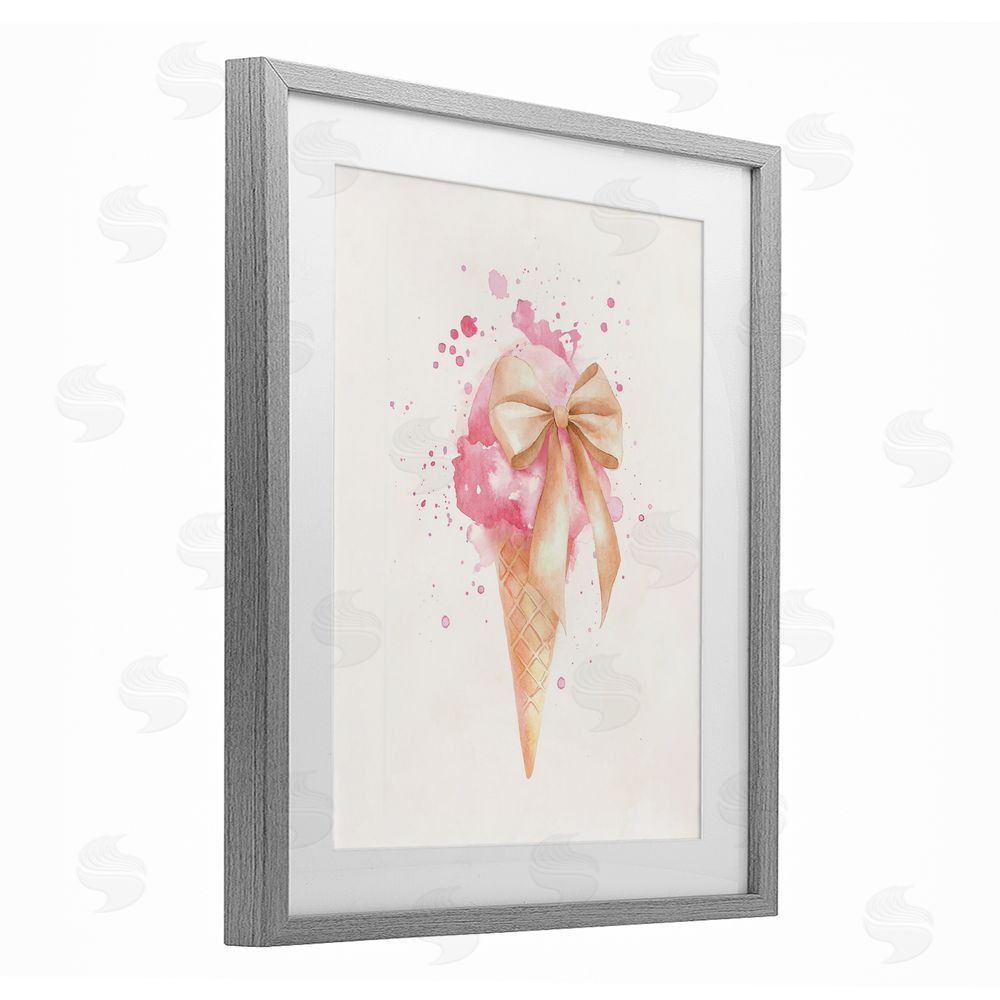 Svetlana Aleynikova Icy Charm Ice Cream Cone Gray Framed Print Under Glass Wall Art