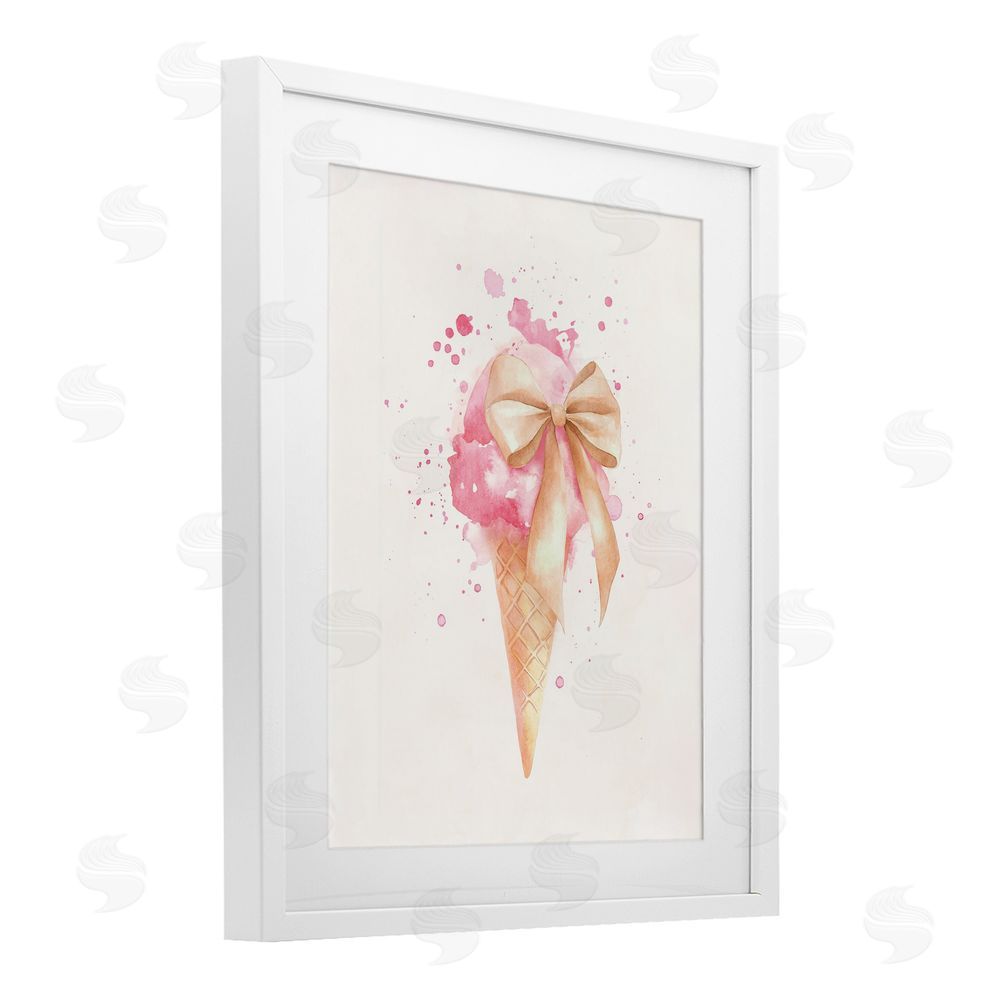 Svetlana Aleynikova Icy Charm Ice Cream Cone White Framed Print Under Glass Wall Art