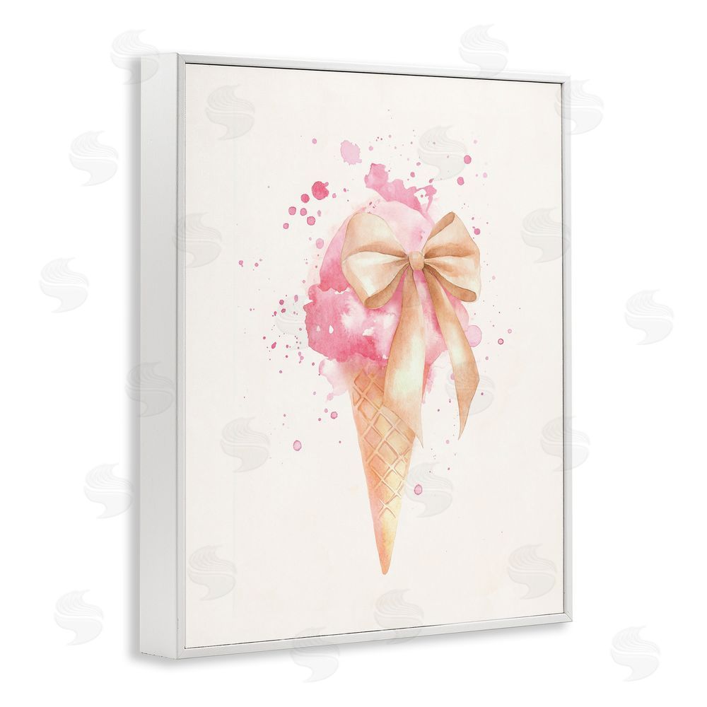 Svetlana Aleynikova Icy Charm Ice Cream Cone White Framed Giclee Wall Art Print