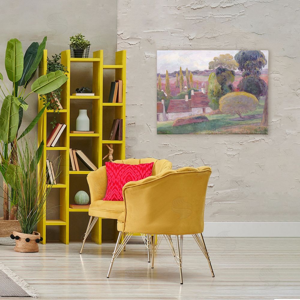 Stellar Design Studio A Farm In Brittany Gauguin Stretched Canvas Wall Art in Room